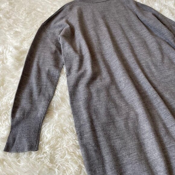 Loworn Mock Neck Mid-Length Knit Dress M Gray - Picture 5 of 6